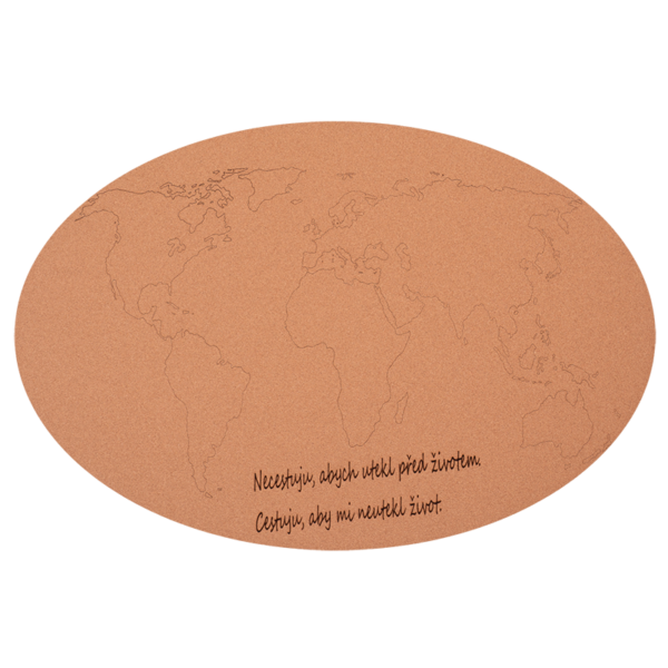 Nástěnka mapa světa s citátem